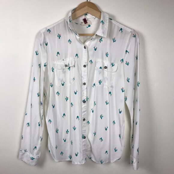 Cactus blouse long‎ sleeve large - Picture 1 of 3
